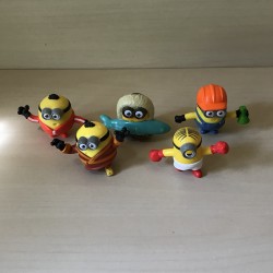 Minions : Minions, 5 stuks. 5 cm. hoog. Mcdonalds 2019.